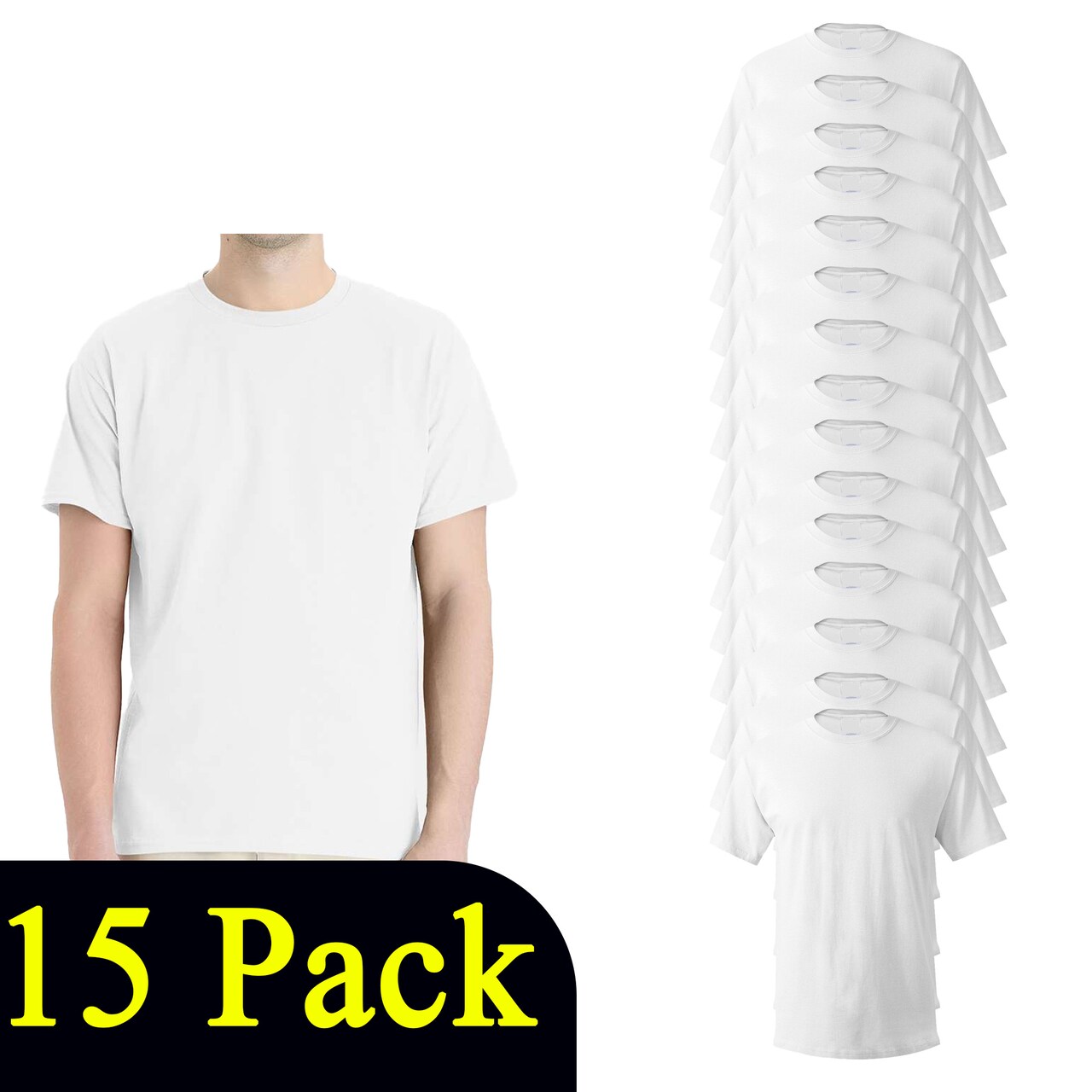 Hanes Men's Essential T-Shirt – 5280 Soft Cotton Blend Craft & Print White Tee